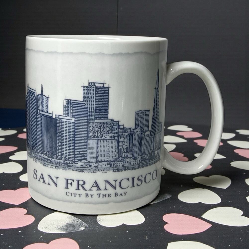 Starbucks San Francisco City by the Bay Mug 18oz 2010 Blue White EUC